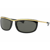 Ray Ban Unisex sunčane naočare 0RB2319 901/58 62 OLYMPIAN I, Polarizovane, Crno- zlatne boje