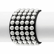 Zapestnica BLACK SNAKE ROUND RIVETS 5 ROWS - LSF1 92