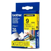Traka za etikete BROTHER TZe-621 9 mm x 8 m laminirana, žuta pozadina s crnom tintom