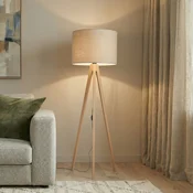 TK Lighting Stojna svetilka Grand, bež/bor, višina 145 cm, E27 - Dnevna soba/jedilnica - Sodobni - bež, bor - Les