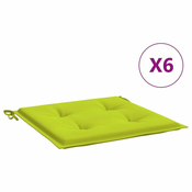 Jastuci za vrtne stolice 6 kom zeleni 40x40x4 cm od tkanine