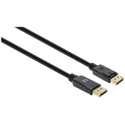 MANHATTAN Manhattan DisplayPort kabel DisplayPort vtič, DisplayPort vtič 1 m črna 355568 trojno oklopljen, PVC plašč, pozlačeni konektorji DisplayPort kabel, (20418249)