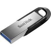 USB DISK SANDISK 64GB ULTRA FLAIR, 3.0, srebrn, kovinski, brez pokrovčka *PROM