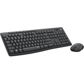 Logitech tipkovnica +miška brezžična Desktop MK295 SLO - grafitna barva SLO, silent