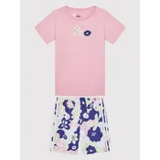 adidas Komplet majica in kratke hlače Flower Print HC1949 Roza Regular Fit