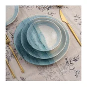 24-delni jedilni komplet modra/kremna/porcelan