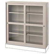 HAVSTA Vitrina, sivo-bež, 121x35x123 cm