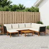 vidaXL 8 pcs Masivno akacijevo les in vrv Naravna