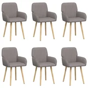 vidaXL vidaXL Jedilni stoli 6 pcs Blago Taupe 56,5 x 50 x 87,5 cm, (5000296709)