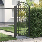 Ogradna vrata ASSEN 100 x 195 cm Celik s prahom premazan Siva