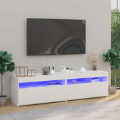 TV ormarici s LED svjetlima 2 kom bijeli 75 x 35 x 40 cm