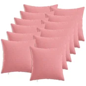 Vidaxl Prevleka za blazino 12 kos HEERLEN Roza 50 x 50 cm Blago