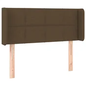 Vidaxl Vzglavje z ušesi temno rjavo 103x16x78/88 cm blago