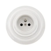 Bohemia-Design - Porcelanska retro kucna uticnica sa okvirom 250V/16A bela