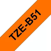 Brother TZE-B51 črno/fluorescentno oranžen trak