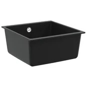 Vidaxl Umivalnica Črna 430 x 460 mm 80% Kvarc in 20% Smola