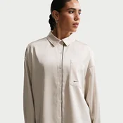 Nike Womens Oversized Satin Long-Sleeve Top