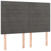 Vidaxl Vzglavje postelje temno sivo 144x5x118/128 cm žamet