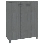 Vidaxl omara za čevlje HAMAR temno siva 85x40x108 cm trdna borovina