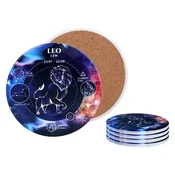 Carmani, 4x keramični podstavki, okrogli - zodiakalni znaki/Lev