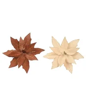 Dekordom cvet - poinsettia on clip 35cm 701546 - kmg ( 045705 )