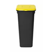 Plafor Koš za smeti pla črn 75l - rumen pokrov