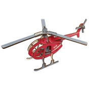 3d drvena slagalica - Crveni helikopter