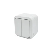 shumee Nadometno dvojno lestensko stikalo Aqua Pro IP55 belo 60223