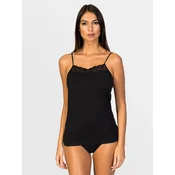 zd ZERO DEFECTS Spodnja majica Afrodita Lace straight neck Soy fiber črna
