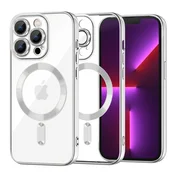Ovitek Techsuit Luxury Crystal MagSafe za iPhone 13 Pro - silver