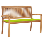 vidaXL Vrtna klop z blazino 128,5 cm trdna tikovina