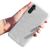 Silikonski ovitek z bleščicami Bling za Samsung Galaxy A25 - srebrn