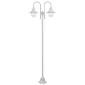 Vrtna dvostruka stupna svjetiljka od aluminija E27 220 cm bijela