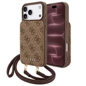 Ovitek Guess Hardcase 4G Crossbody Cardslot za iPhone 17 Pro Max/18 Pro Max - brown