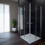 Aquaestil Oasis tuš vrata D+p s preklopom 90 lijeva - Aquaestil - 90 cm / 200 cm - Kaljeno staklo 6 mm - Srebrna*** moguce naruciti i u crnoj boji ( cijena na upit) - Prozirno*** moguce naruciti i reljef (cijena na upit) - Lijeva*** moguce naruciti i desna.