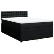 vidaXL vidaXL Box spring posteljni z vzmetnico črn 140x190 cm blago, (21304534)