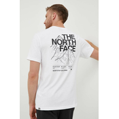 Bombažna kratka majica The North Face bela barva