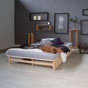 Homestyle4U Posteljni okvir, paletni dizajn, 140x200 cm, rjava, s shrambo