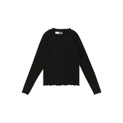 Girls Long Sleeve Short Rib Black