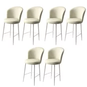 Hanah Home Set barskih stolica Fora, 6 komada, Krem-beli