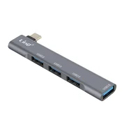 LINQ LinQ, USB C HUB adapter za MacBook s 4x USB 3.0 5Gbps OTG, Srebrna, (5000063519)