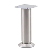 Pohištvena noga o 30 mm, dolžina 120 mm, +10 mm, podnožje, aluminij, videz inoxa