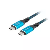 Lanberg USB-C (M/M) 4.0 kabel 0,5 m, 240 W, 8K 60 Hz, crno-plavi CA-CMCM-44CU-0005-BK