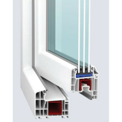 PVC okno Solid Elements (1200x1200 mm, belo, levo, trojna zasteklitev, 6-komorno, brez kljuke)