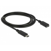 Kabel DELOCK, USB-C 3.1 (M) na USB-C 3.1 (Ž), 1,5m, crni