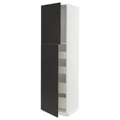 METOD / MAXIMERA Vis.el. s 2 vrata/4 fioke, bela/Nickebo boja antracita, mat, 60x60x220 cm
