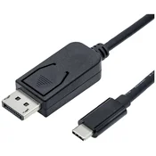 ROLINE Roline USB-C® / DisplayPort adapter USB-C® vtič\, DisplayPort vtič 1.00 m črna 11.04.5835 USB-C®-Display kabel, (20416300)