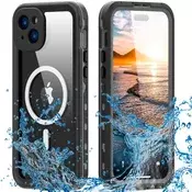 Vodootporna maska ShellBox WaterProof za iPhone 15 Plus s IP68 za spuštanja do 1.5m dubine - crna