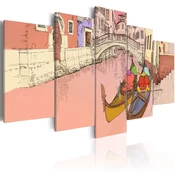 Slika - Romantic gondolas - 5 pieces 100x50