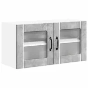 Vidaxl Stenski stekleni omarica LUCCA Betonsko siva 80 x 31 x 40 cm